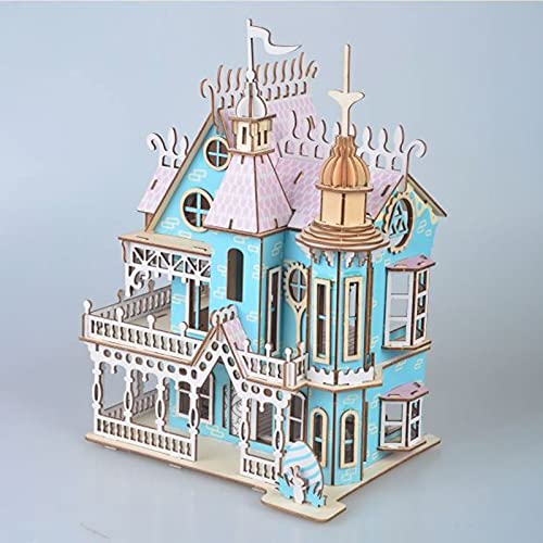 3D Puzzle Dollhouse for Kids, 3D Jigsaw Dollhouse Puzzle for Girls - Educational Paper Craft Toys for Game Xmas Birthday Easter Gifts, Easy to Assemble ，174pcs - color: Dream Villa