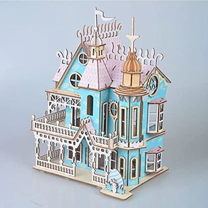 3D Puzzle Dollhouse for Kids, 3D Jigsaw Dollhouse Puzzle for Girls - Educational Paper Craft Toys for Game Xmas Birthday Easter Gifts, Easy to Assemble ，174pcs - color: Dream Villa