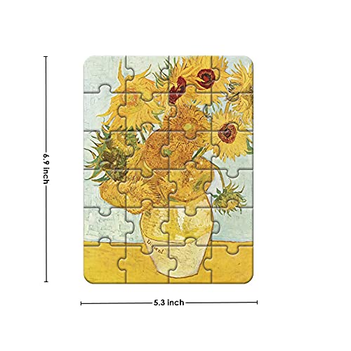24 Pieces Twelve Sunflowers Puzzle, Toddler Artist Puzzles for Kids Ages 3-5, 4-8, Easy Intellectual Decompression Entertainment Game and Preschool Educational Learning Toys - color: Twelve Sunflowers-24p