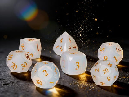 7-Piece Diamond Cut Dice Set for Dungeons and Dragons (D&D) | RPG & Tabletop Games | Premium Gift Box & Durable Design - color: Zs-d