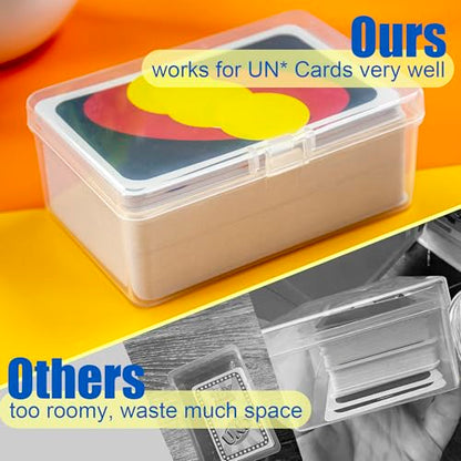 JINUPHION 4 Pcs Playing Card Case, Works for 112 Standard UN* Cards And Other Same Or Smaller Size Very Well, Plastic Clear Card Deck Box Storage,4 1/2" ×3 1/4" ×1 1/8" (NO Cards) - size: 4 pcs UN*