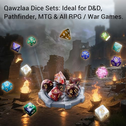 Mystery DND Dice Set, 7pcs Polyhedral Dice Over 100 Dice Styles with Random Dice Conjuration Circle RPG DND Miniature Accessories for Dungeons and Dragons,RPG, MTG,Role Playing Table Game - style: Magic Circle Dice Set