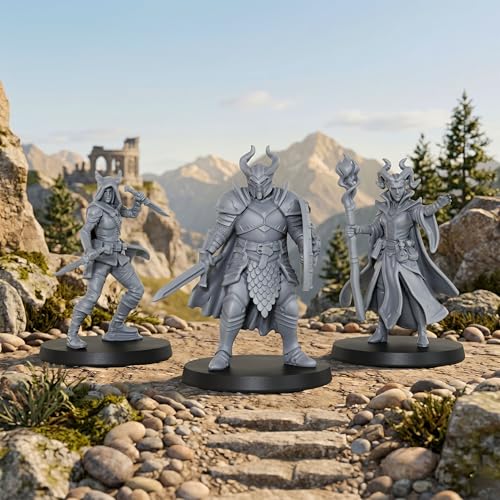 AUSPDICE Fantasy Human Miniatures28mm Dungeon Masters RPG Gift AS1002 | Unpainted Tabletop RPG Miniature Game Figures Set of 5pcs 1:56 Scale Minis Figurine Pack Great