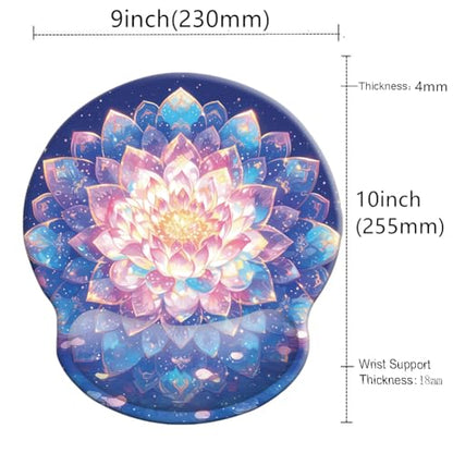 Ergonomic Memory Foam Wrist Support Mouse Pad Comfortable Padded Wrist Mousepads 9in X10in Pain Relief Desktop Mouse Mat (Beautiful Mandala Foam) - color: Beautiful Mandala Foam