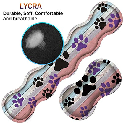 Large Gaming Mouse Pad, Keyboard Wrist Rest + Mouse Wrist Pad + Coaster Combination Set, Memory Sponge Non-Slip Base. Suitable for Office and Home, Rainbow Wood Grain Black and Purple Dog paw - color: Fok-fo1-mouse -017