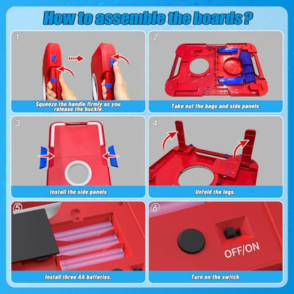 Light-Up Cornhole Board Set, Corn hole Sets with Sound Effects, 2 Foldable Boards & 8 Bean Bags, Portable Outdoor Toss game, Backyard Party Camping Toys Gifts for Kids,Teens,Family,Ages 6-12+