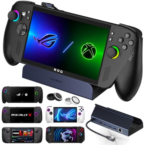 iVANKY ROG Xbox Ally X(2025)/ROG Ally Dock, 8-in-1 Docking Station 4K@144Hz | Steam Deck Dock for ASUS ROG Ally X/Valve Steam Deck OLED/Legion Go 2/S, HDMI 2.1, 1Gbps Ethernet, 3*USB-A 3.0, 100W Charge - color: Midnight Blue