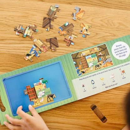 Melissa & Doug Take-Along Magnetic Jigsaw Puzzle Set – On the Farm (2 x 15 Piece) Travel Activity Toy for Preschoolers and Kids Ages 3+ - FSC Certified (Pack of 12) - size: 8.5 x 7.25 x 0.3 inches (Pack of 12), style: Farm