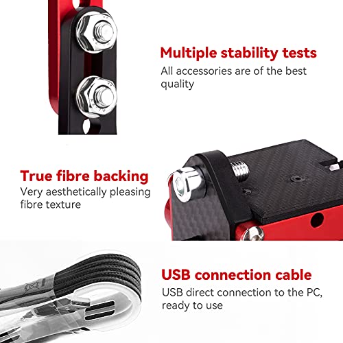 aikeec 64 Bit USB Handbrake with Clamp for PC Windows Sim Racing Games G25 G27 G29 T500 FANATECOSW Dirt Rally with Handle Grip - color: red, size: with clamp