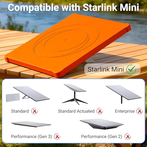DAIERTEK Starlink Mini Protective Silicone Cover, Orange | Protective Case, Waterproof, Anti-Scratch, Ideal for Roof, Car, RV Camping - color: Orange