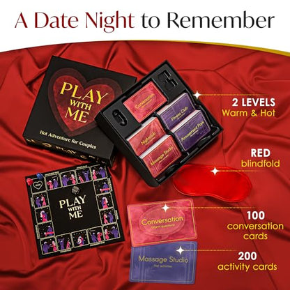 Romantic Couples Board Game – 300 Date Night Dares & Conversation Cards | Fun 2 Player Game for Couples & Gaming Cards for Married Couples