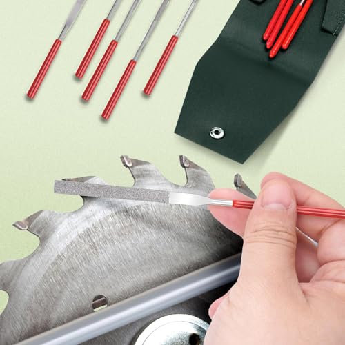 10pcs Mini Diamond Needle Files,Packed in Synthetic Leather Case,for high Precision Sanding Work on Wood,Plastic,Metal and Jewelry Carving - color: Red