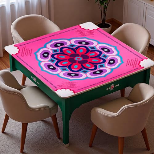 Mahjong Mat, 32" x 32" Anti-Slip Noise Reduction Mahjong Mat for Table, Table Cover for Mahjong, Poker, Board Games, Card Games, Tile Games, Dominoes