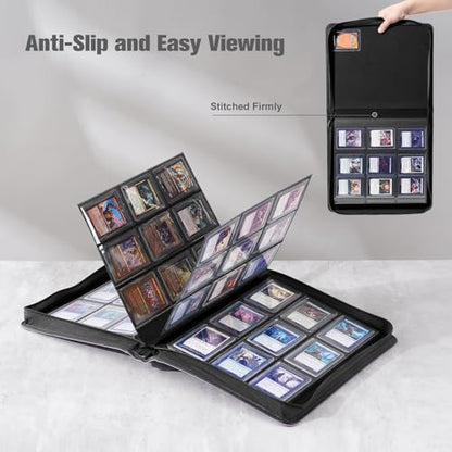 ProCase Top Loader Binder, 9 Pocket Holds 324 Toploaders, Purple | Non-PVC Pockets Waterproof PU Leather Binder for Trading Cards or Sports Cards, Compatible with TCG, MTG in 3"x4" Toploader - color: 3-Purple