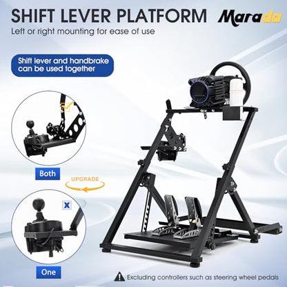 Marada X Frame Steering Wheel Stand Racing Sim Cockpit with Seat Slot | Easy Foldable Fit for Logitech G25 G27 G29 G920, for Thrustmaster T300 T248, for Fanatec, No Pedal & Shifter