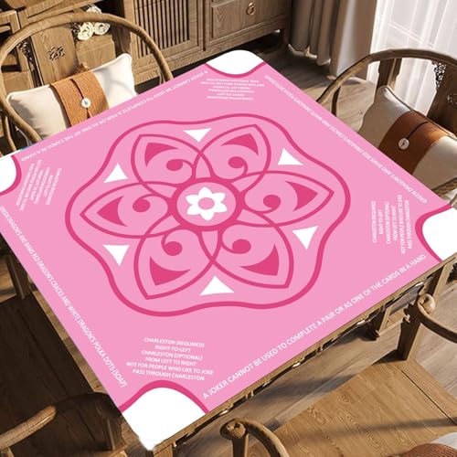 Waterproof Surface Mahjong Mat - Non-Slip Noise Reduction Gaming Mat 32.4x32.4 Inch for Mahjong/Poker/Board Games/Card Games/Dominoes