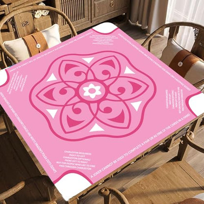 Waterproof Surface Mahjong Mat - Non-Slip Noise Reduction Gaming Mat 32.4x32.4 Inch for Mahjong/Poker/Board Games/Card Games/Dominoes