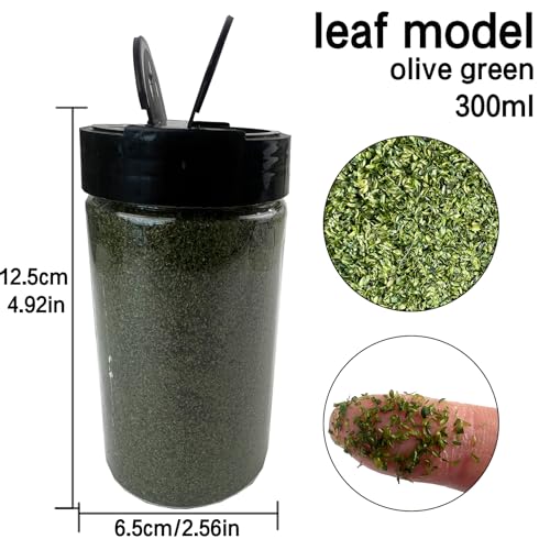Multicolor Leaf Model - 300ml Miniature Scenery Material for Train Railway, Diorama, Car Scene & Scale Landscape Layouts (Olive Green) - color: Olive Green