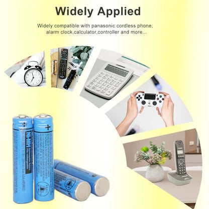 BK-30AAABU NI-MH AAA Rechargeable Battery 1.2V 300mah 2Pack NiMH AAA Batteries for Panasonic Cordless Phones, Remote Controls, Electronics