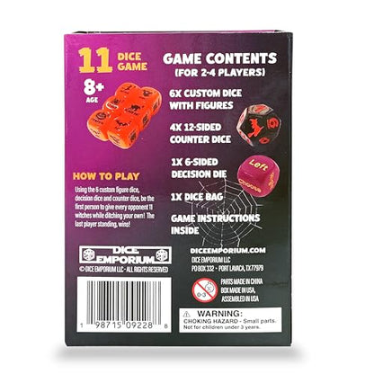Ditch the Witch Dice Game for Ages 8+ – Fast-Paced Family Games with Custom 6 Sided Dice, Witch Counter, and Directional Play – Fun for 2-4 Players, Perfect for Gifting or Family Game Night