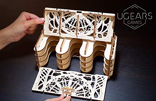 UGears 3D Puzzle for Board Games - Wooden Card Holder for 12 Sets of Playing Cards - Unique Mechanical Devices for Family Tabletop and Role-Playing Games - Wooden Construction Kits for Adults