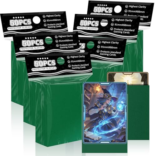 Tioplior Trading Card Sleeves Perfect Fit TCG Matte Sleeves, Soft Sports Card Protector for Photocard Easy to Shuffle and Stack While Playing Card Game, Standard TCG Card Sleeves (Green, 300ct) - color: Green, size: 300ct standard