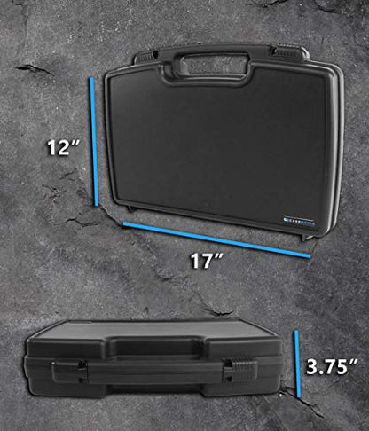 CASEMATIX Hard Shell Miniature Storage Travel Case - 30 Figurine Miniature Organizer and Miniatures Carrying Case with Foam Compatible with Roleplaying Minis