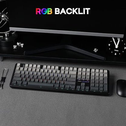 EPOMAKER Aula F108 Wireless Gaming Keyboard, Full Size Mechanical Keyboard with 4000mAh Battery, 108 Hot-Swappable and Programmable Keys, RGB Backlight, for Mac/PC/Android (Black Gradient) - color: Black Gradient
