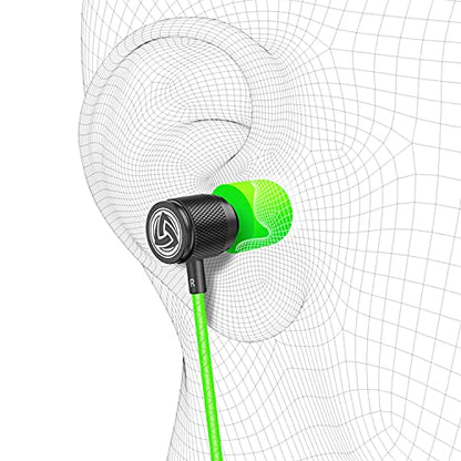LUDOS Ultra Wired Earbuds in-Ear Headphones, 5 Years Warranty, Earphones with Microphone, Noise Isolating Ear Buds, Memory Foam for iPhone, Samsung, School Students, Kids, Women, Small Ears - Green - color: Green, style: 3.5 mm