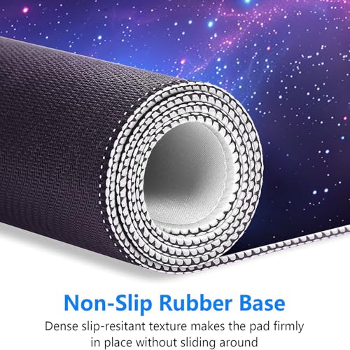 Galaxy Gaming Mouse Pad Starry Sky Planet Black Hole Extended Gaming Mouse Pad Mat with Stitched Edge Non-Slip Base Big Mouse Pad 31.5"x11.8" Office Computer Keyboard Laptop Home - color: Galaxy_008, size: 11.8" x 31.5"