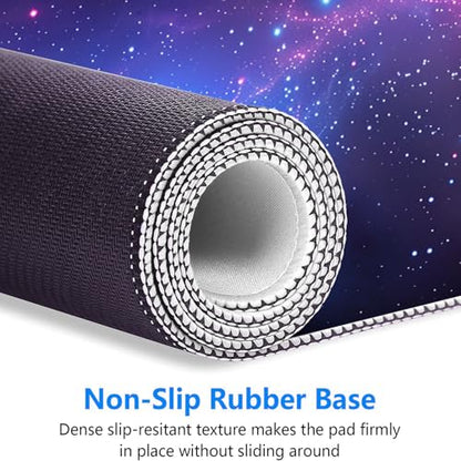 Galaxy Gaming Mouse Pad Starry Sky Planet Black Hole Extended Gaming Mouse Pad Mat with Stitched Edge Non-Slip Base Big Mouse Pad 31.5"x11.8" Office Computer Keyboard Laptop Home - color: Galaxy_008, size: 11.8" x 31.5"