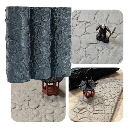 LuckyVin Terrain Texture Roller for D&D, Wargaming, Battle Mat, Tabletop, Dungeons and Dragons, Black (3-piece Set Gravel Board Pattern/Gravel Vein Crack/Gravel Pattern) - color: 3-piece set Gravel board pattern/Gravel vein crack/Gravel pattern