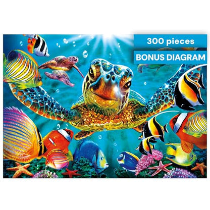 Buffalo Games - Tiny Bubbles - 300 Piece Puzzle for Adults - Oversized, Easy-to-Hold Pieces - Steve Sundram Ocean Scene - Premium Giftable Jigsaw