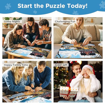 Jigsaw Puzzles for Adults 500 Pieces, Seagull Carriage Thick Cardboard Adult Puzzles, Challenging Yet Relaxing Adult Puzzles 500 Pieces, Glossy Sturdy Vibrant Puzzle Great Gift for Family Friends - style: Seagull