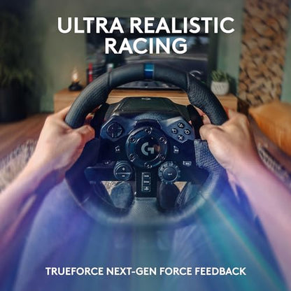 Logitech G923 Racing Wheel and Pedals, TRUEFORCE Force Feedback + Logitech G Driving Force Shifter - Real Leather, For PS5, PS4, PC, Mac - Black - style: Playstation|PC