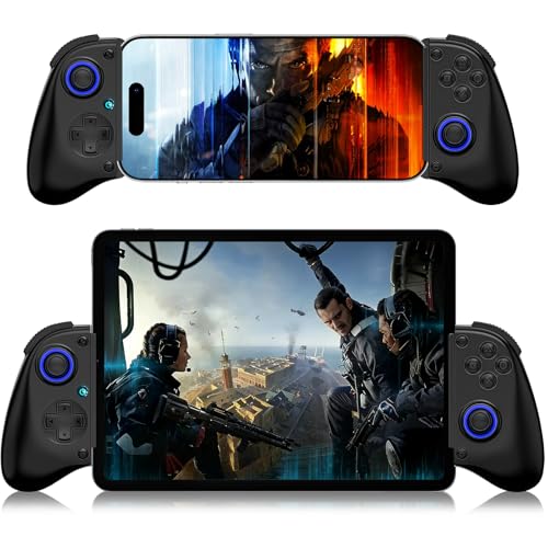 Phone Controller for iPhone, iPad, Android Phone, Tablet, PC, Switch 2, Mobile Game Controller with Hall Trigger, Turbo, Programming, Vibration, Wireless Handheld Gamepad Play Streaming, Cloud Gaming - color: Black