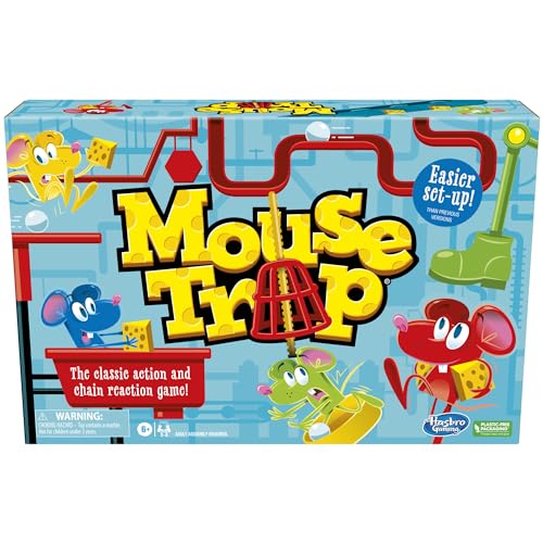 Hasbro Gaming Mouse Trap Board Game for Kids Ages 6 and Up, Classic Game for 2-4 Players, with Easier Set-Up Than Previous Versions