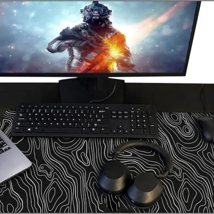 Desk Mat Gaming Mouse Pads – Midnight Topography, Large 31.5 x 11.80 Inch Extended Gaming Mouse Pad, Large Desk Mat, Non-Slip Backing with Ultra-Smooth Surface for Gaming, Office & Home Desk - color: Midnight Topography, size: Large