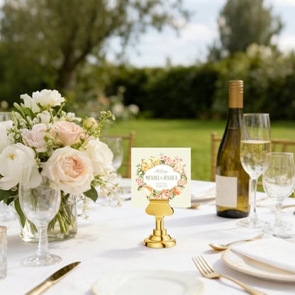 Urban Deco 16 Pieces Table Card Holder Place Card Holders 1.7 inches Gold Steel Card Holders for Photos, Food Signs, Memo Notes, Weddings, Restaurants, Birthdays. (Gold) - color: Gold