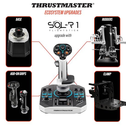 Thrustmaster Sol-R1 Hall-Effect Space Combat Flight Sim Joystick - PC | 44 programable actions buttons, detachable ambidextrous grip, central throttle, 2 triggers, ministick, backlit design - style: Sol-R1 Flight Stick