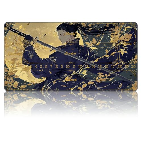 Classical-Style Hero TCG Playmat, RPG Quest Progress Playmat for MTG Card Game, Stitched Edge Non-Slip Rubber Base, Smooth Surface Trading Card Game Mat 24 x 14 Inch - color: Classical-style Hero, size: Zone 2