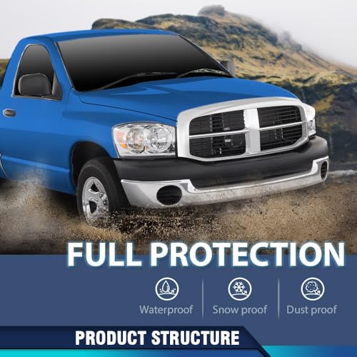 PIT66 Black Hood Insulation Pad 1/2" with Clips Compatible with Dodge Ram 1500 2500 3500 2002-2009 Heat Blanket - style: 2002-2008 Dodge Ram 1500 w/o Holes