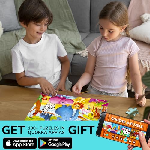 30 Piece Puzzles for Kids 3-5 - 4 Jigsaw Kids Puzzles Ages 2-4 | Animal Learning Jigsaw Puzzle for Kids 4-6 Years Old - Educational Toys for Toddlers Boys and Girls - color: Domestic & Wild Animals