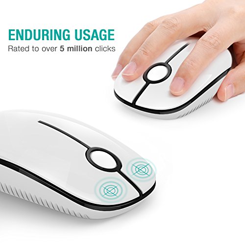 VssoPlor Wireless Mouse, 2.4G Slim Portable Computer Mice with Nano Receiver for Notebook, PC, Laptop, Computer-Black and White - color: Black and White