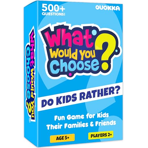 Board Games for Kids 8-12 – Family Games for Kids and Adults for Family Night – What Would You Choose – 500+ Questions – Fun Travel Learning Trivia Cards for 5-7 - Boardgames for Teens 9-10 Years Old - color: 1. Original Edition