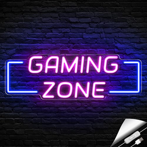 Kavaas Game Zone Neon Signs for Gaming Room Decor - LED Light Neon Sign for Teens Bedroom Decorations - Best Gamer Gifts for Boys, Kids - color: Game Zone_GZB