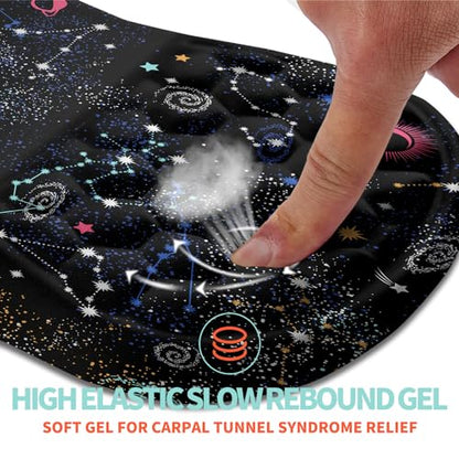 Ergonomic Mouse Pad Wrist Support with Memory Foam Massage Bulge, Carpal Tunnel Pain Relief Mousepad Wrist Rest for Mouse(12x8 inch, Galaxy) - color: Kg021-galaxy