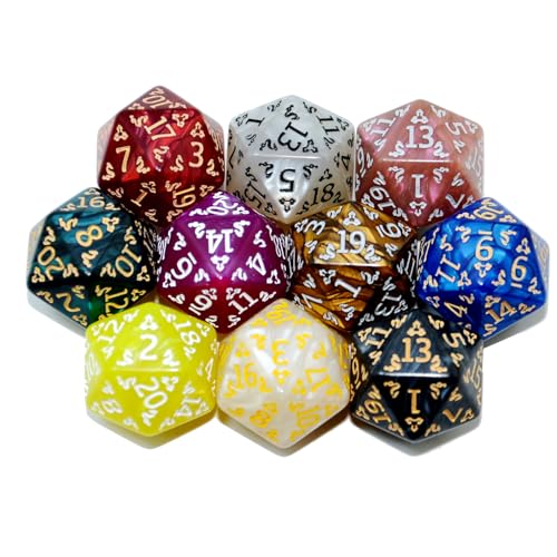 SmartDealsPro 10-Pack 20 Sided Dice D20 Polyhedral Dice for DND RPG MTG Table Game (Dragon Pattern) - color: Dragon Pattern