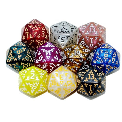 SmartDealsPro 10-Pack 20 Sided Dice D20 Polyhedral Dice for DND RPG MTG Table Game (Dragon Pattern) - color: Dragon Pattern