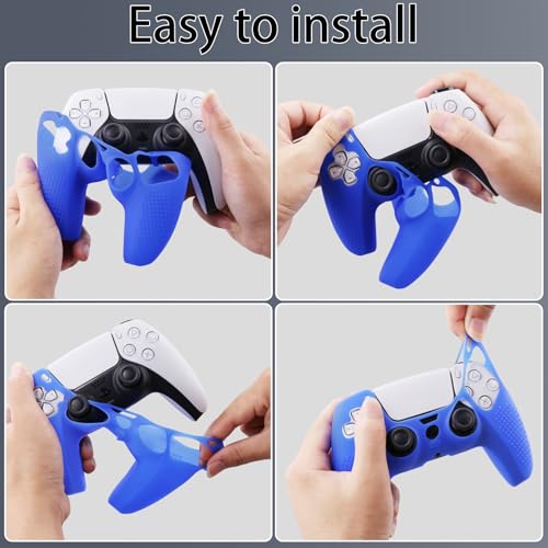 Baval Silicone Cover for Playstation 5 PS5 DualSense Wireless Controller | Scratch-resistant, Easy install, Silicone Construction, Portable Carrying Silicone Cover, Blue Silicone Cover - color: Blue Silicone Cover